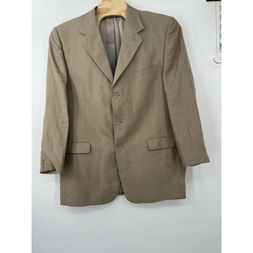 Linen men’s‎ coat Leonard Valenti Sport Blazer 100%  Linen 48L Made In Italy